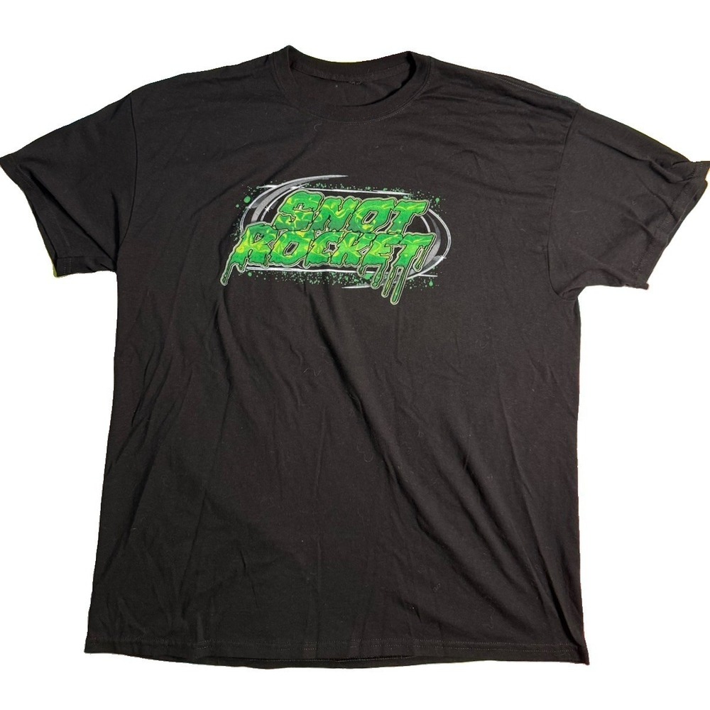 Snot Rocket Race Car Black Green Graphic T Shirt XL EUC Racing